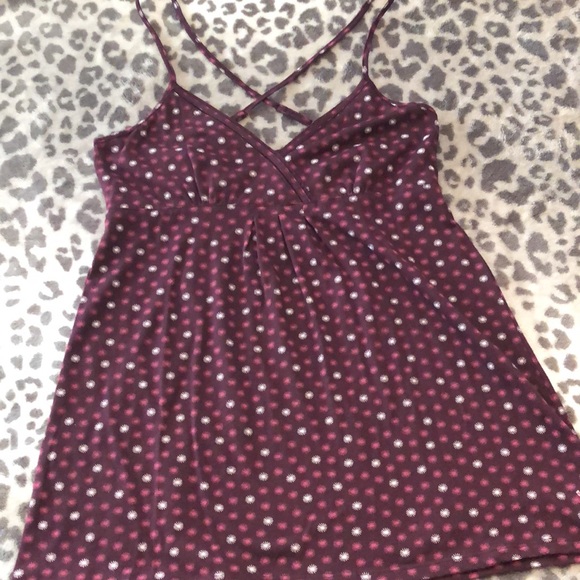 American Eagle Babydoll Cami Tank Top in Burgundy Size Medium - Picture 4 of 15
